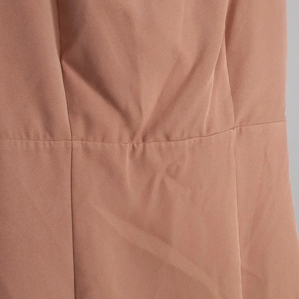 Eva Mendes Hoda Blush Pink Nude Midi Flare Cut Out Dress